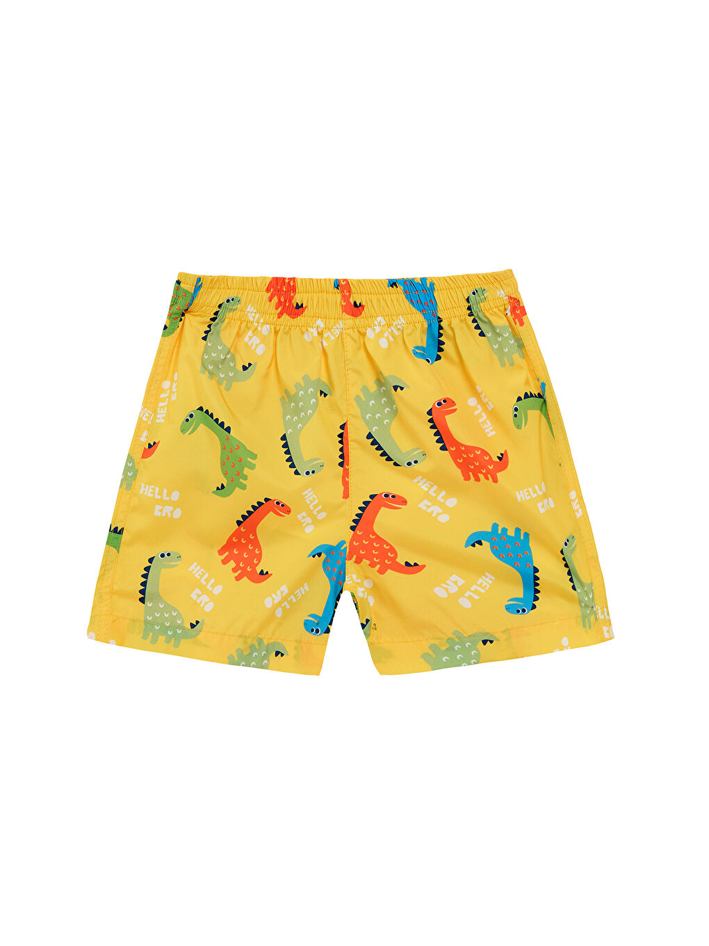 UV Korumalı Erkek Bebek Deniz Şortu Havuz Şortu 5121 Dinozor Sarı-3