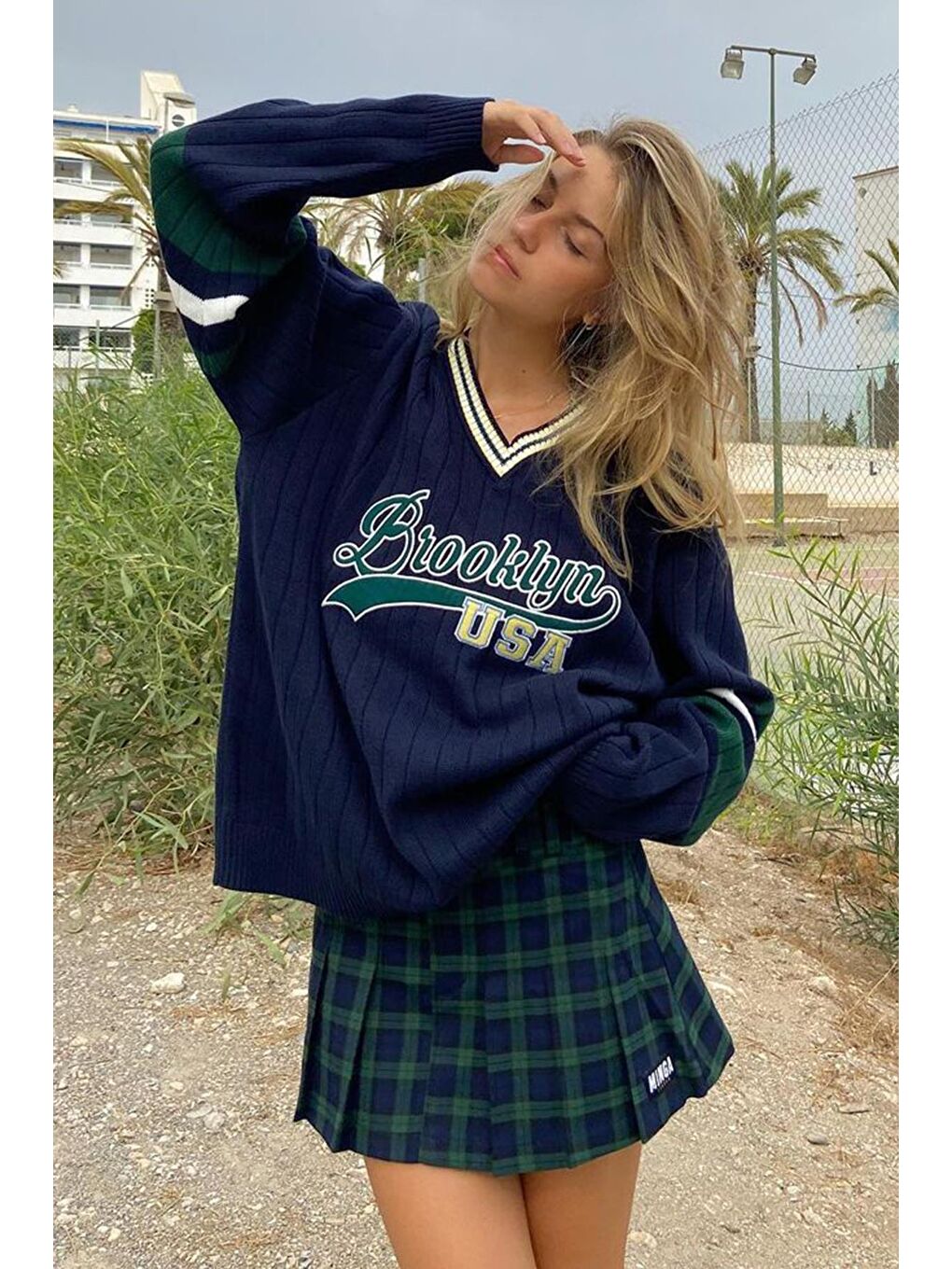 Lacivert Kadın Kazak Mg1279-6