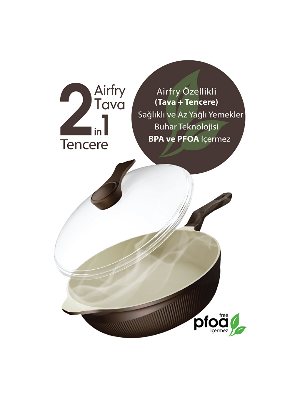 Karışık ProSteam 6 Katmanlı Granit Tava 26 Cm - AirFrey Yanmaz Yapışmaz Tava