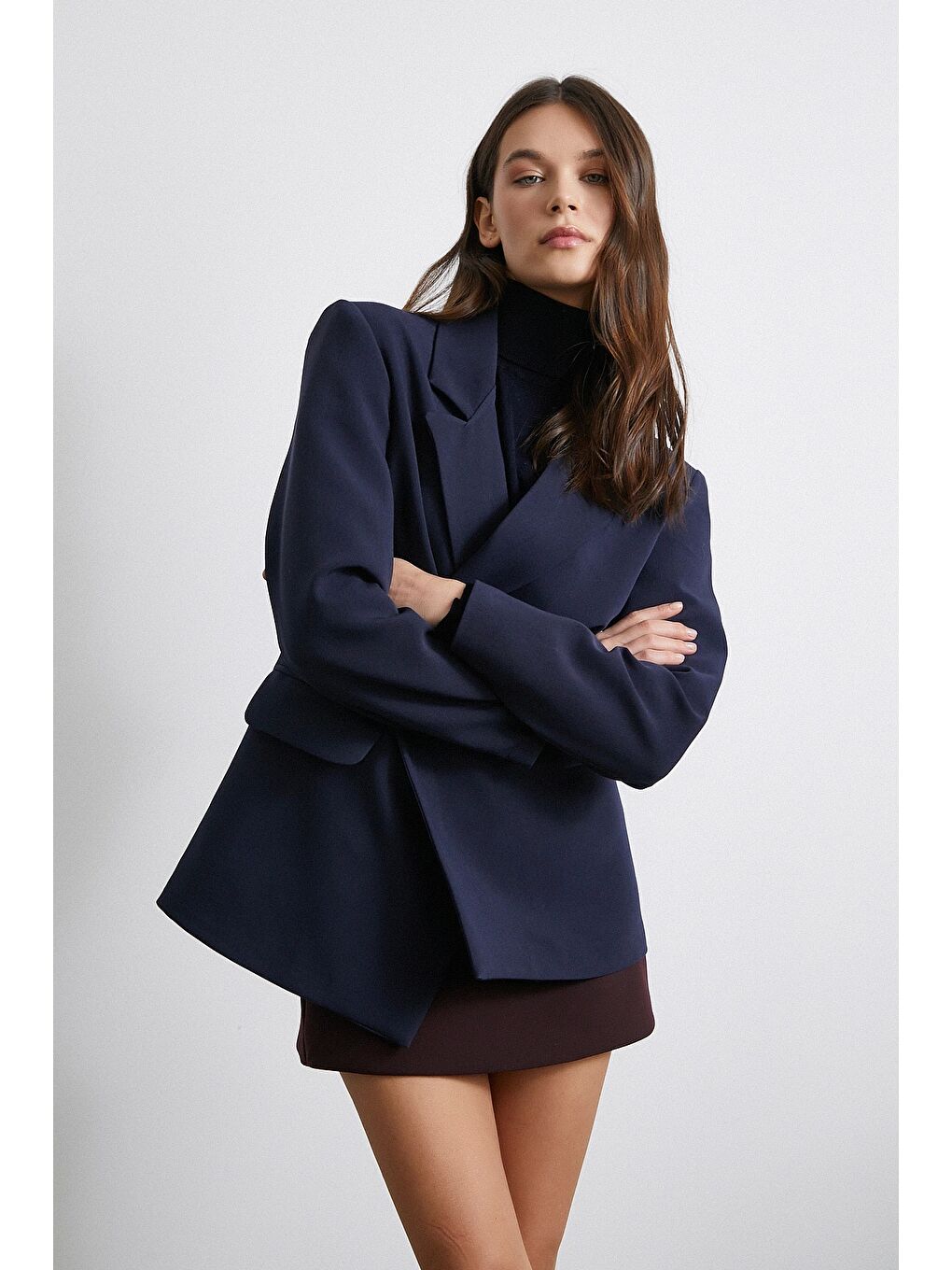 Klasik Poliviskon Ceket Lacivert-1