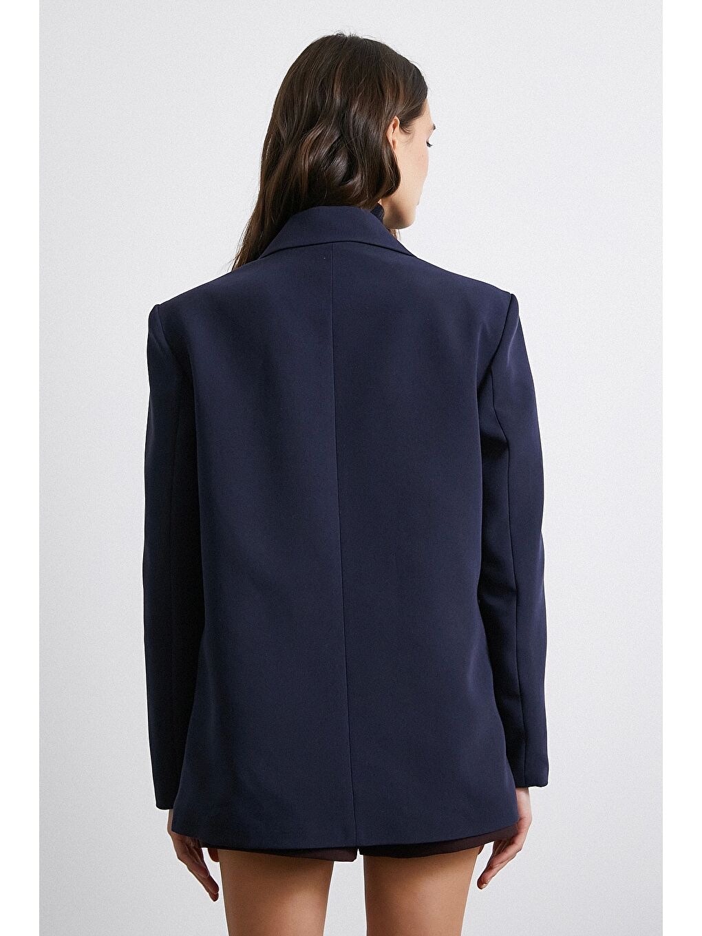 Klasik Poliviskon Ceket Lacivert-5