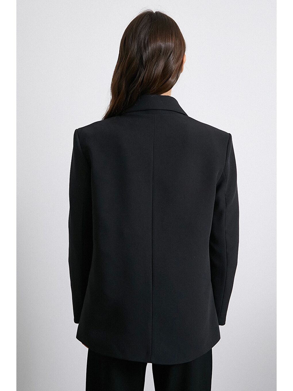 Klasik Poliviskon Ceket Siyah-5