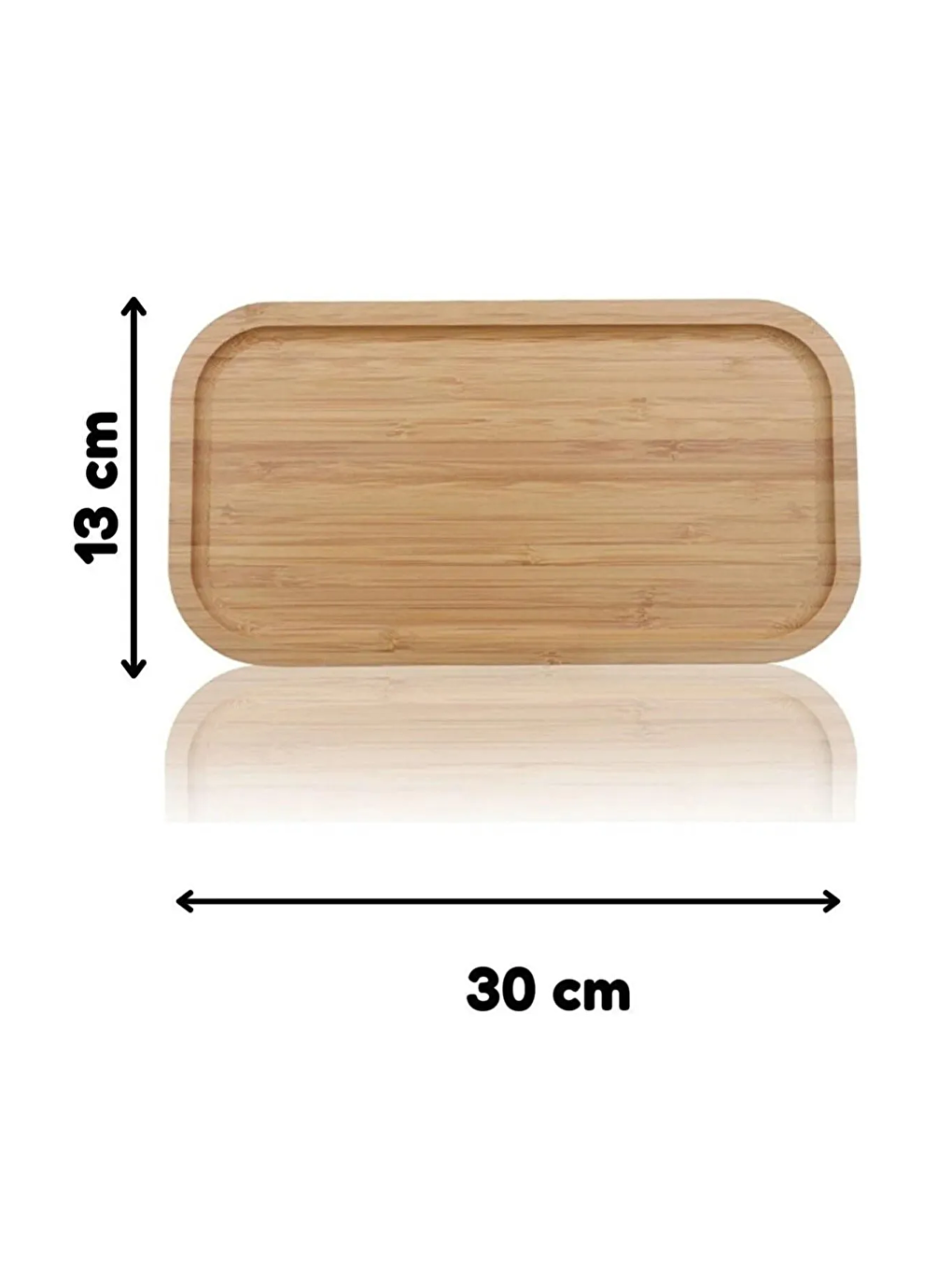 Kitchen Design Lab Açık Kahverengi Bambu Dikdörtgen Sunum Tabağı Bambu Peynir Tabağı Çerezlik, 30x13 Cm, 2 Adet Bambu Sunum Tabağı - 1