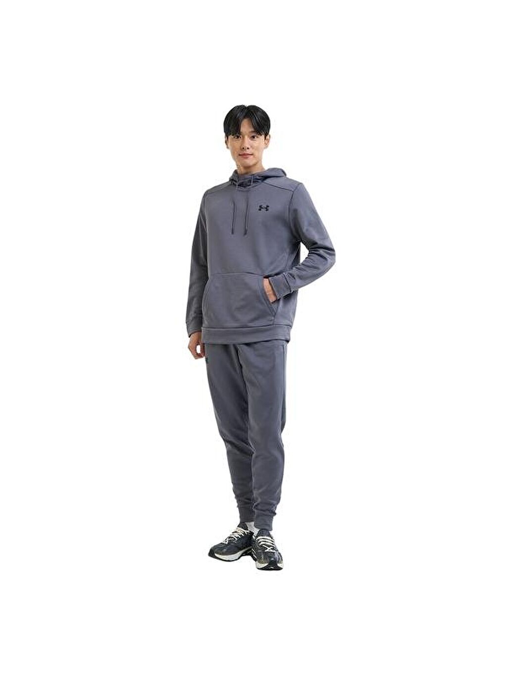 Armour Fleece Erkek Gri Kapüşonlu Sweatshirt-4