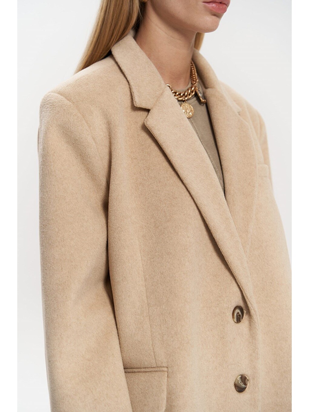 Kahverengi Howell Camel Blazer Ceket-4