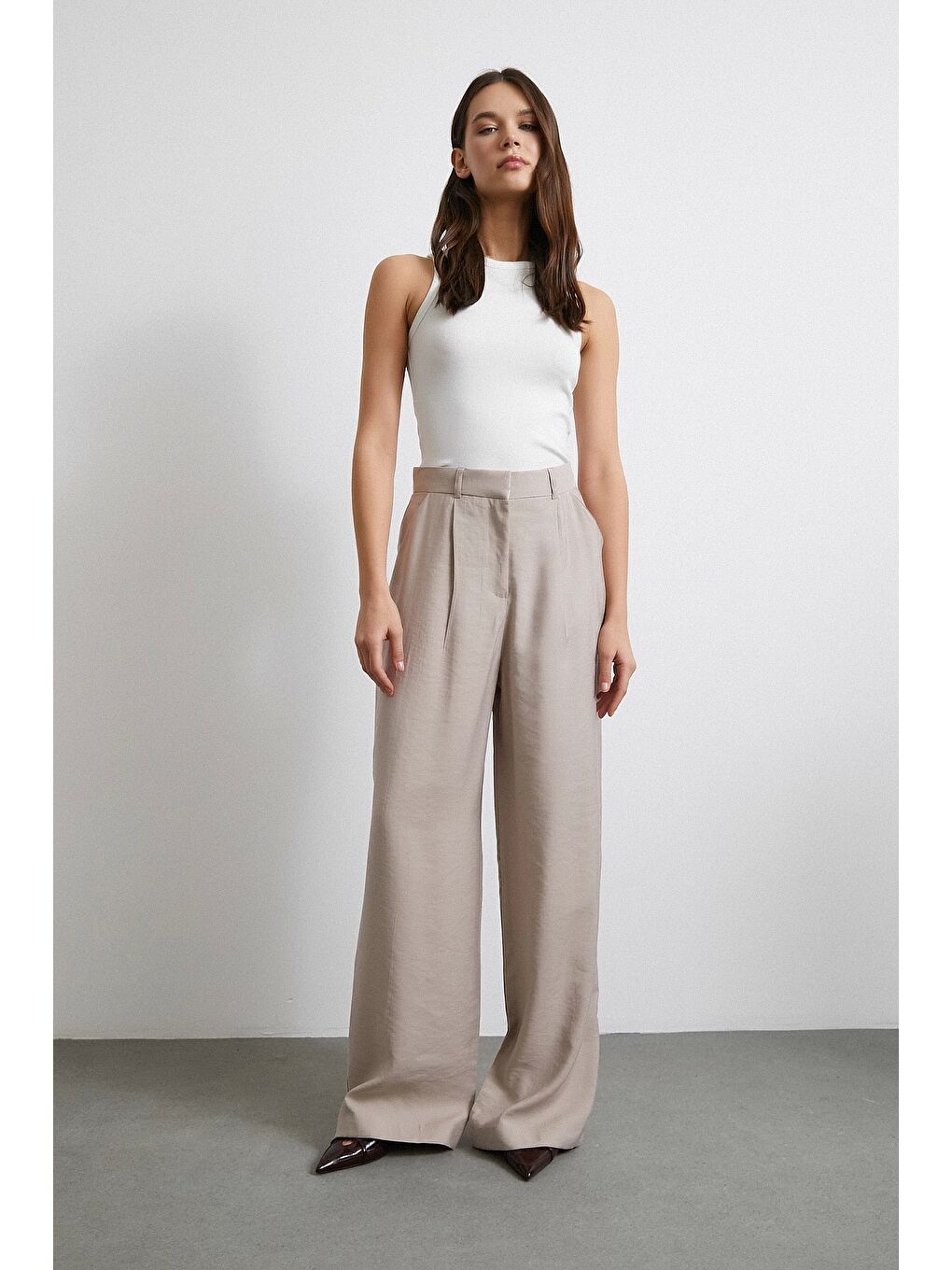 Modal Palazzo Pantolon Bej-1