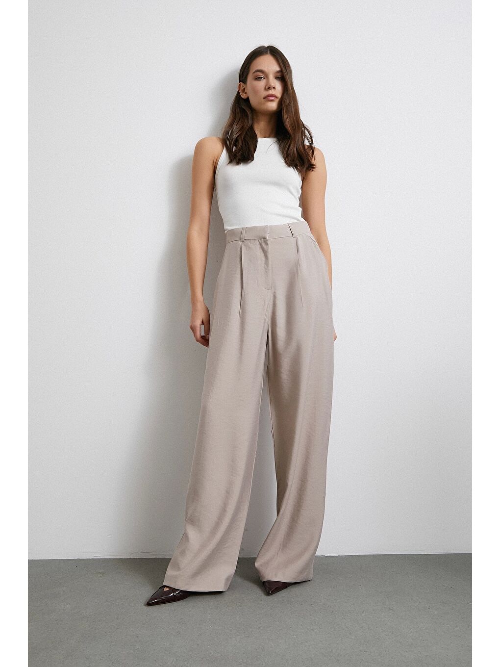 Modal Palazzo Pantolon Bej-2
