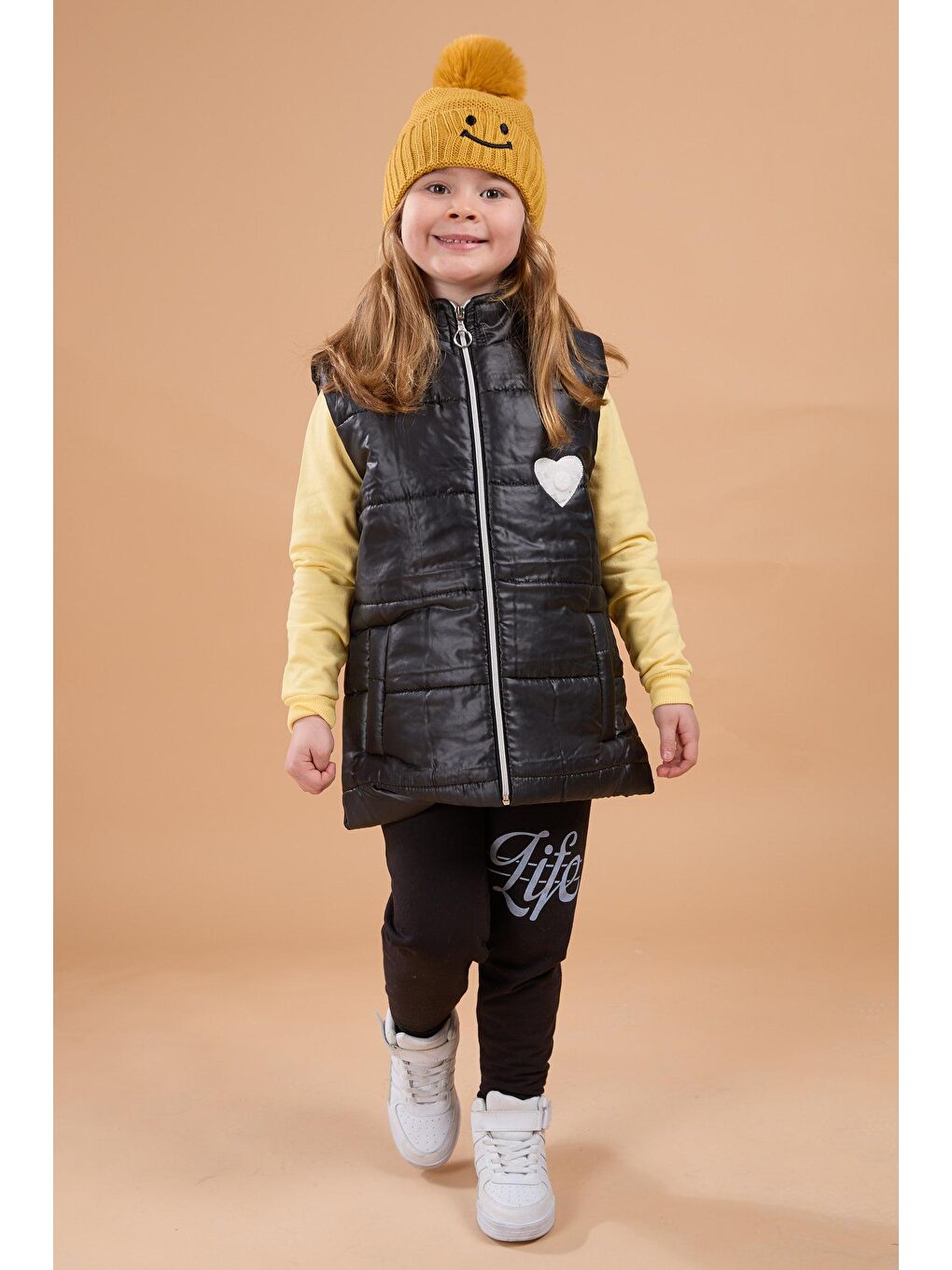 Kız Çocuk Siyah Şişme Yelek - 23858-1