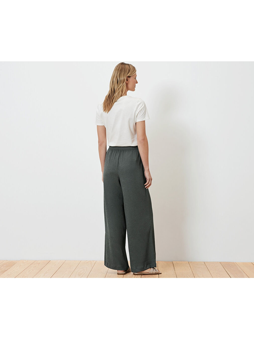 Kadın Pantolon, Rahat, Yeşil-2