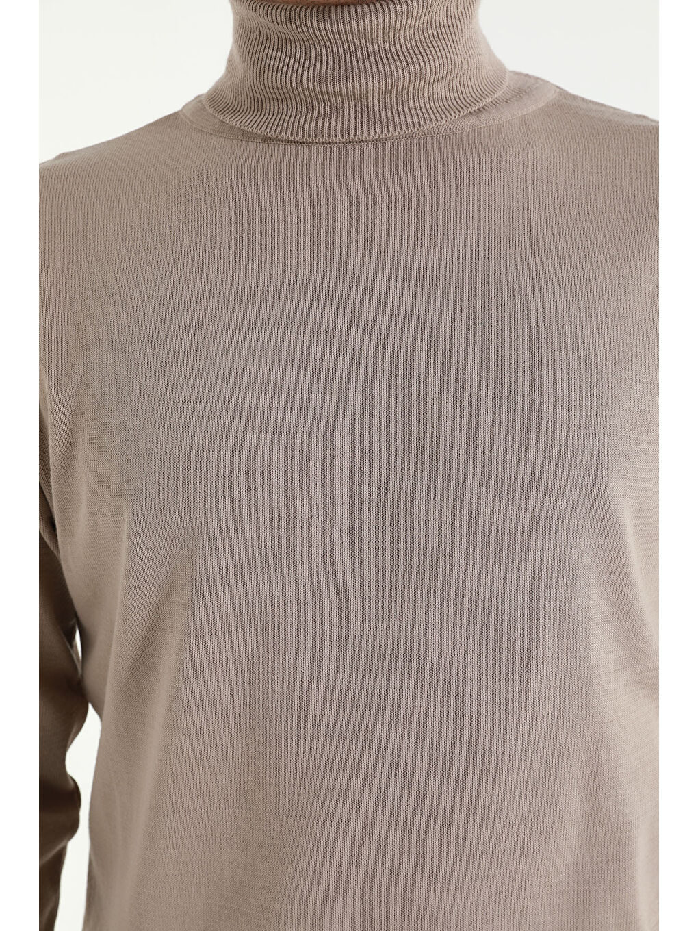 Bej Erkek Balıkçı Yaka Triko Kazak-6