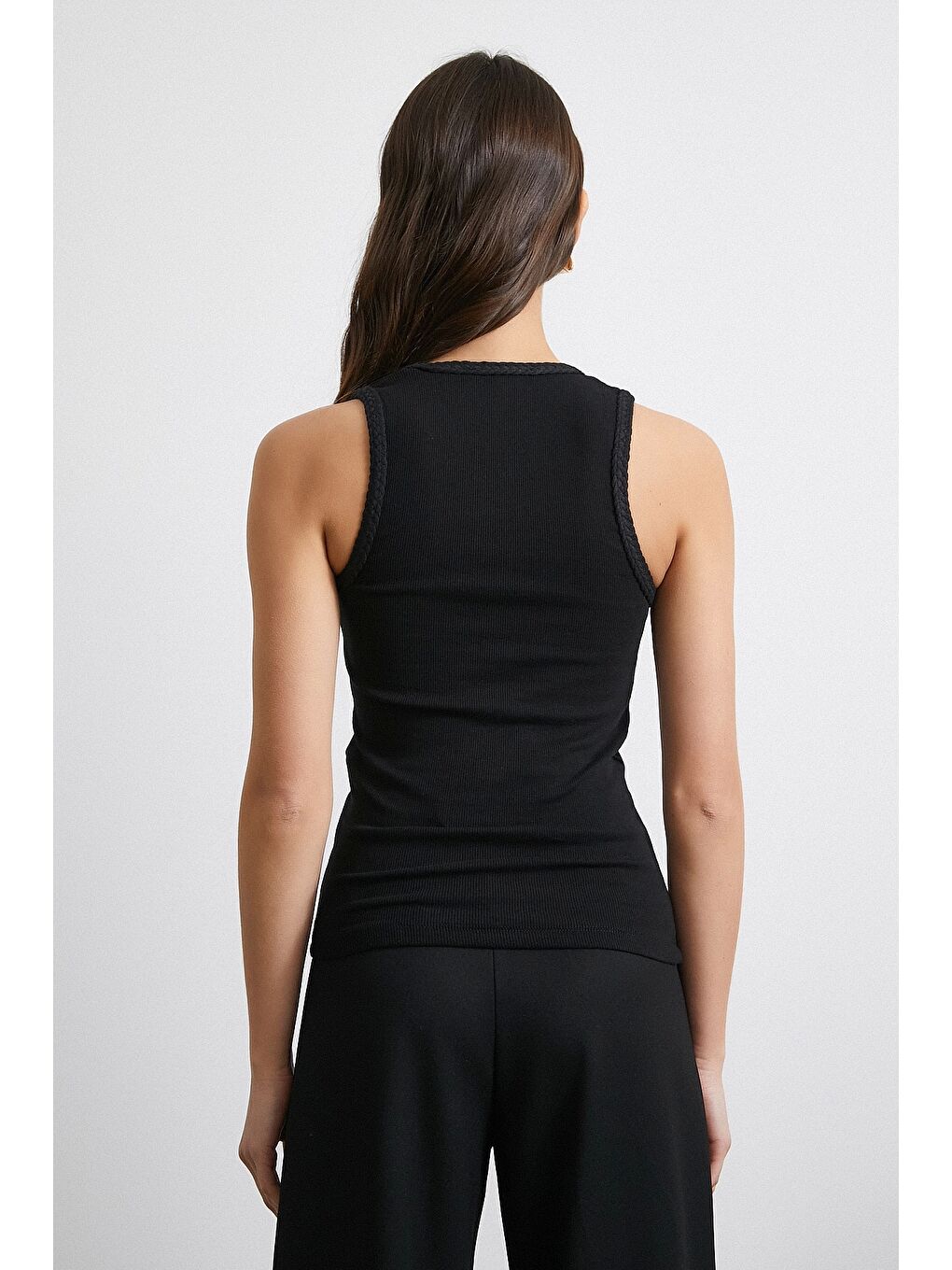 Örgülü Atlet Siyah-3