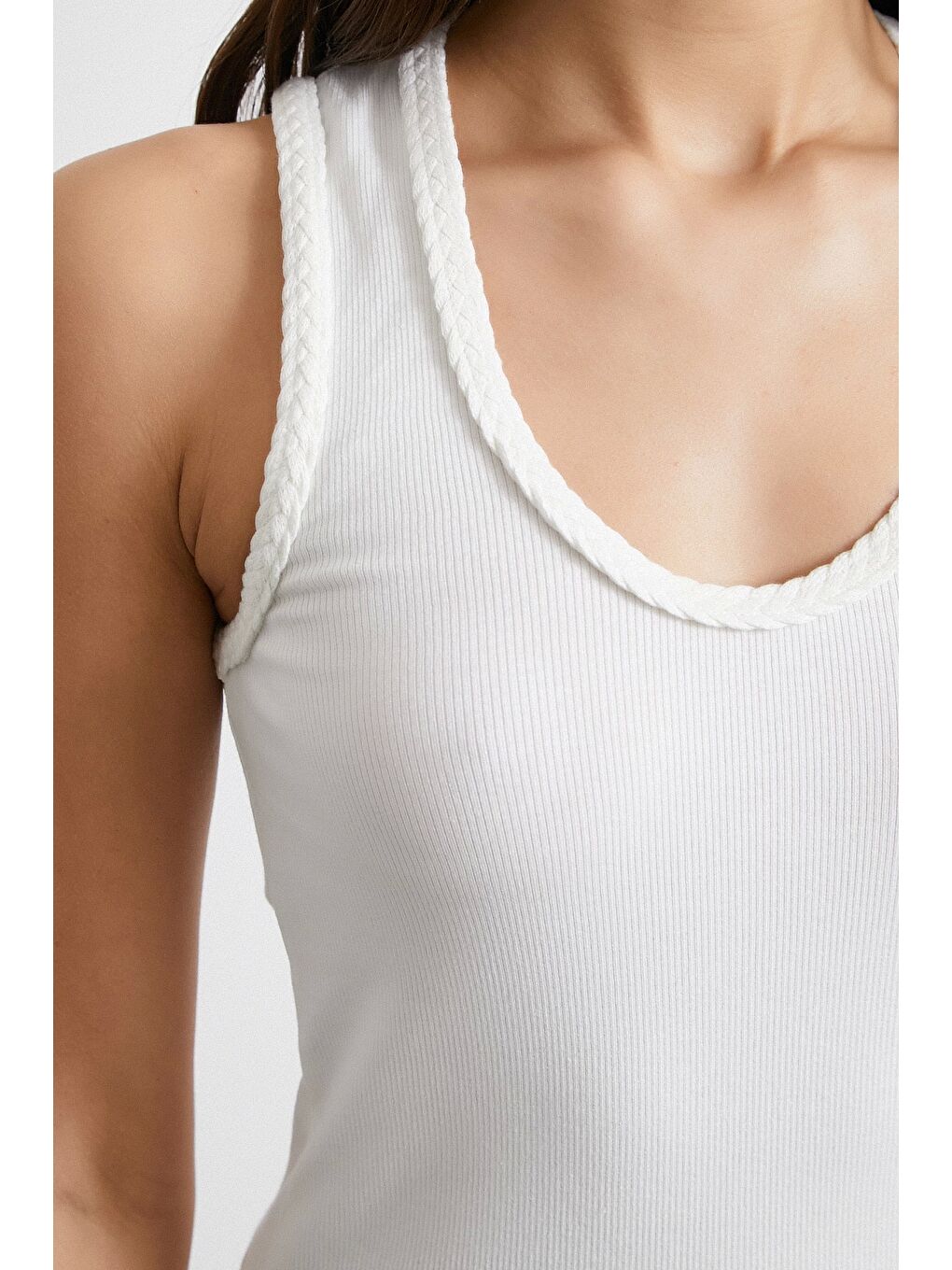 Örgülü Atlet Beyaz-1