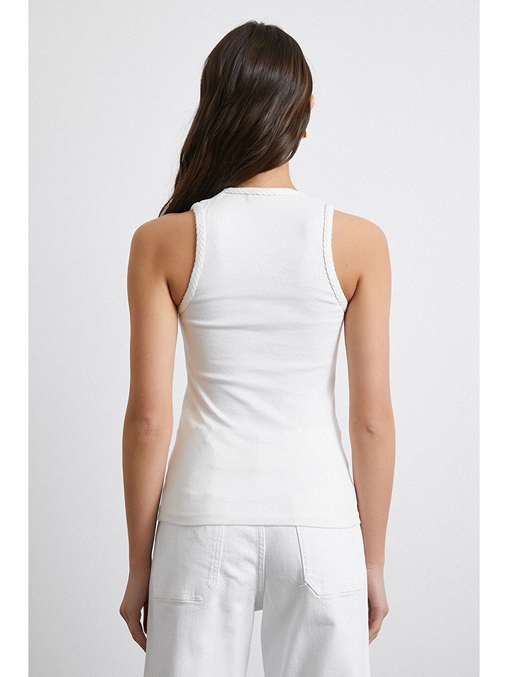 Örgülü Atlet Beyaz-2