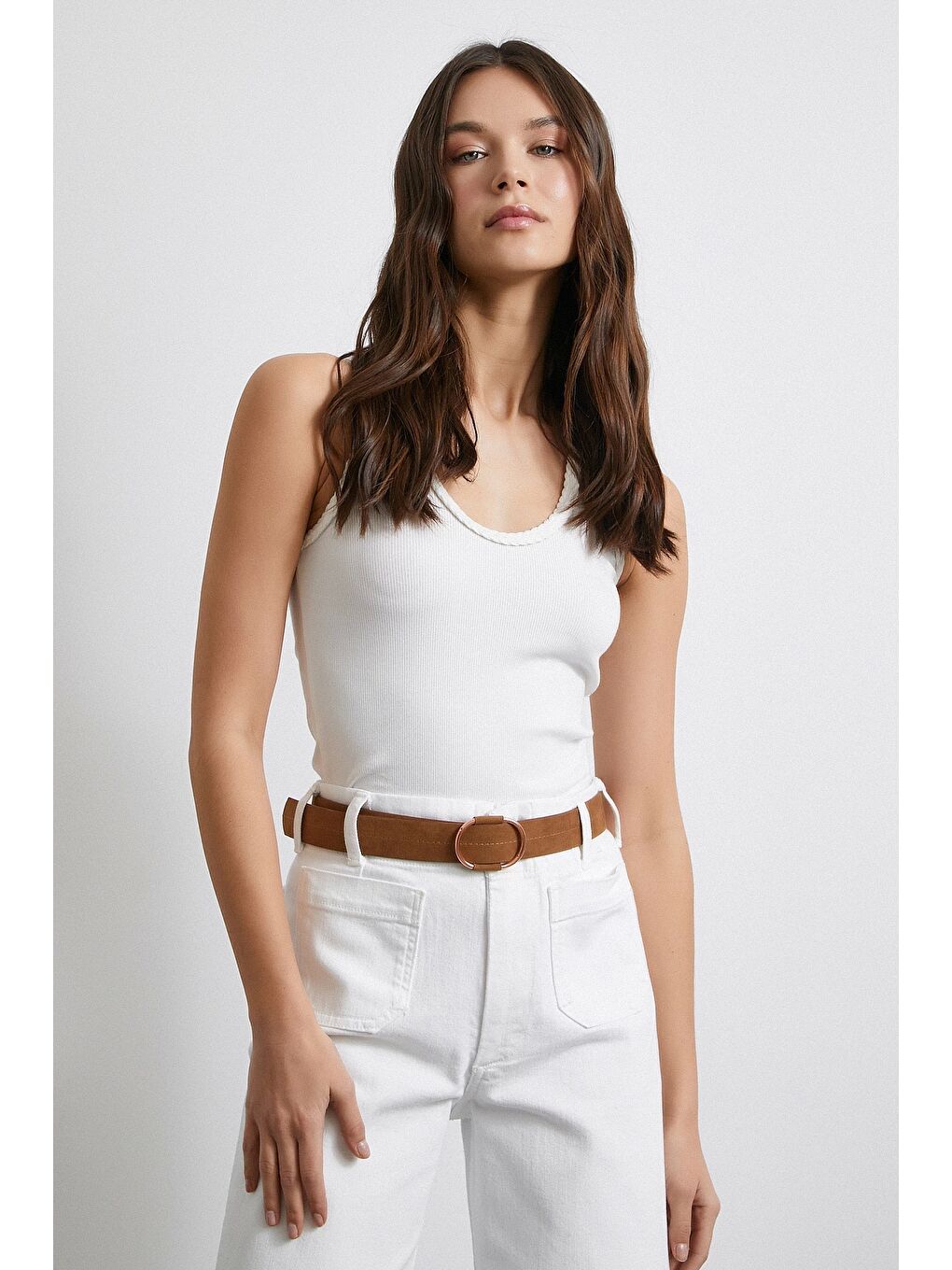 Örgülü Atlet Beyaz-5