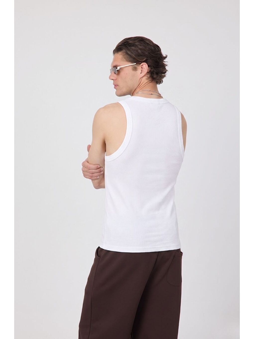 Erkek Tank Top Beyaz Atlet-3