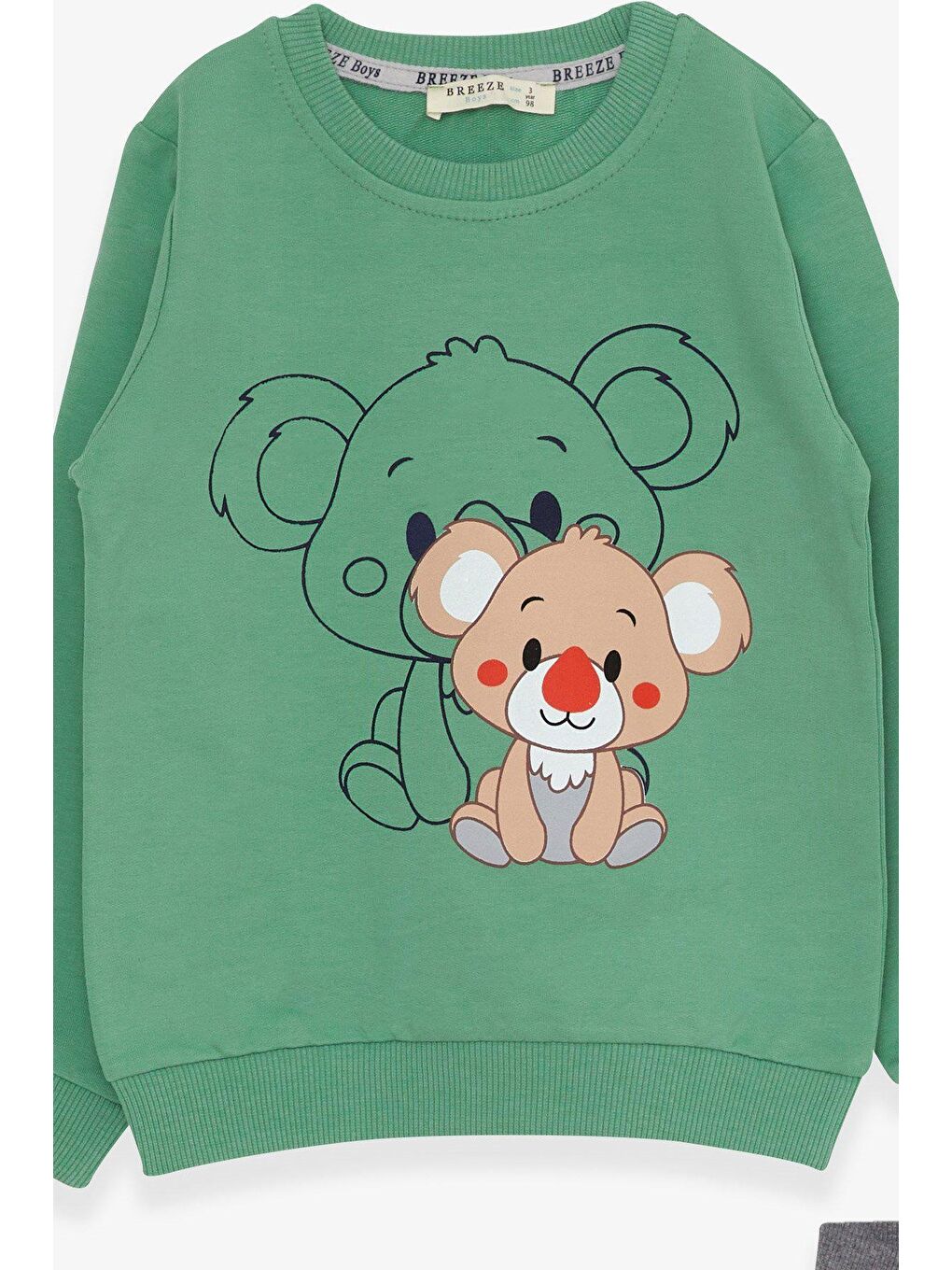 Breeze Koyu Mint Yeşili Erkek Çocuk Eşofman Takımı Koala Baskılı Mint Yeşili (1 Yaş) - 2