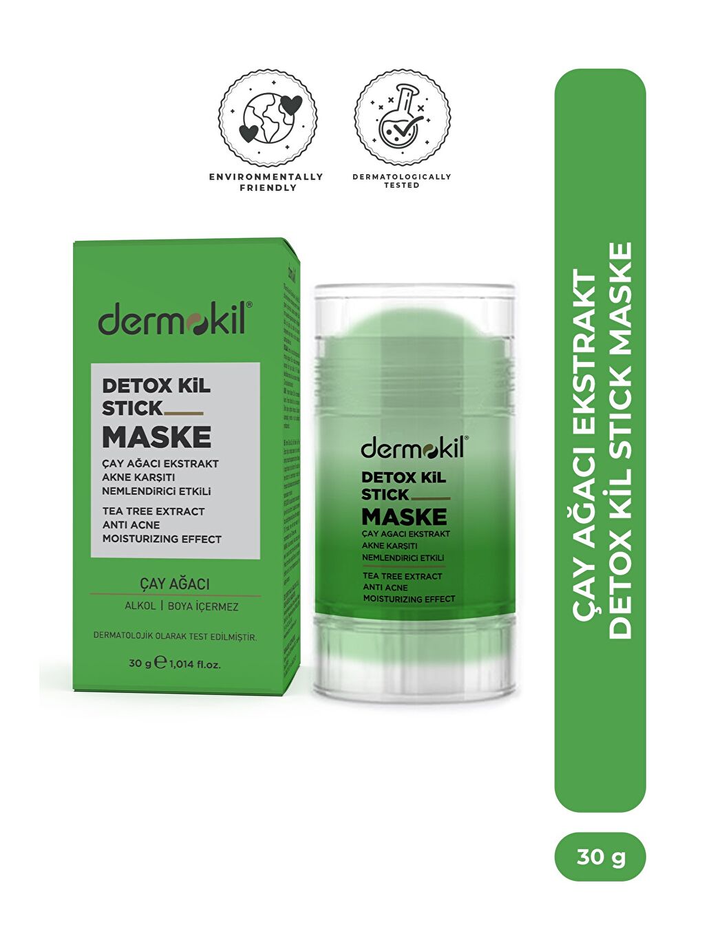 Çay Ağacı Ekstresi İçeren Akne Karşıtı Detoks Stick Kil Maskesi 30 g