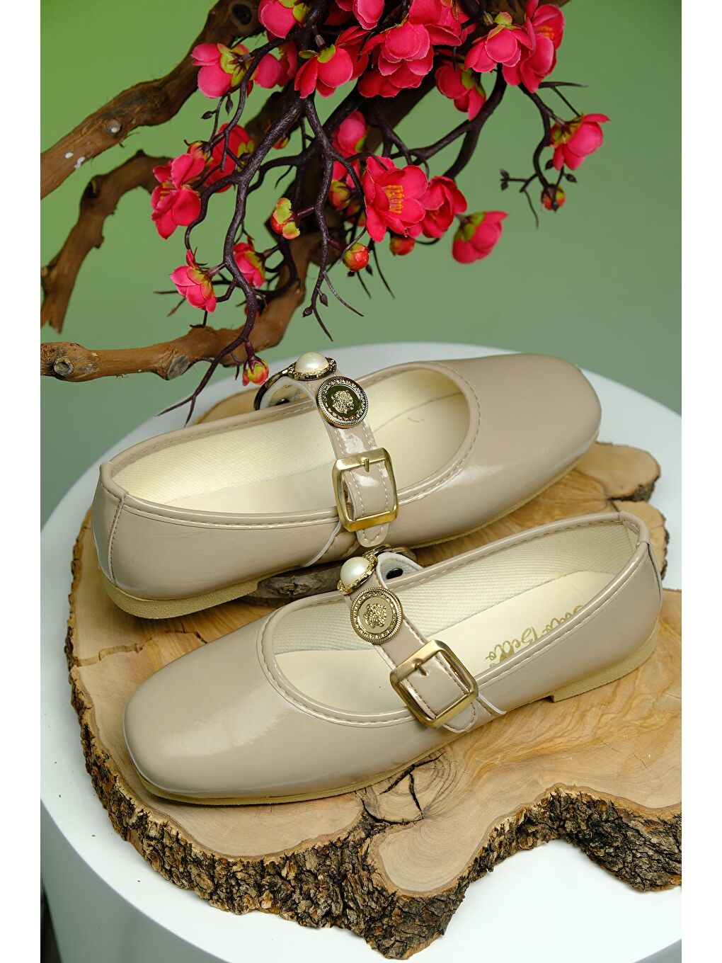 Bej Wens Hafif Ses Yapmaz Toka Detaylı Günlük Ev Ofis Kadın Babet-2