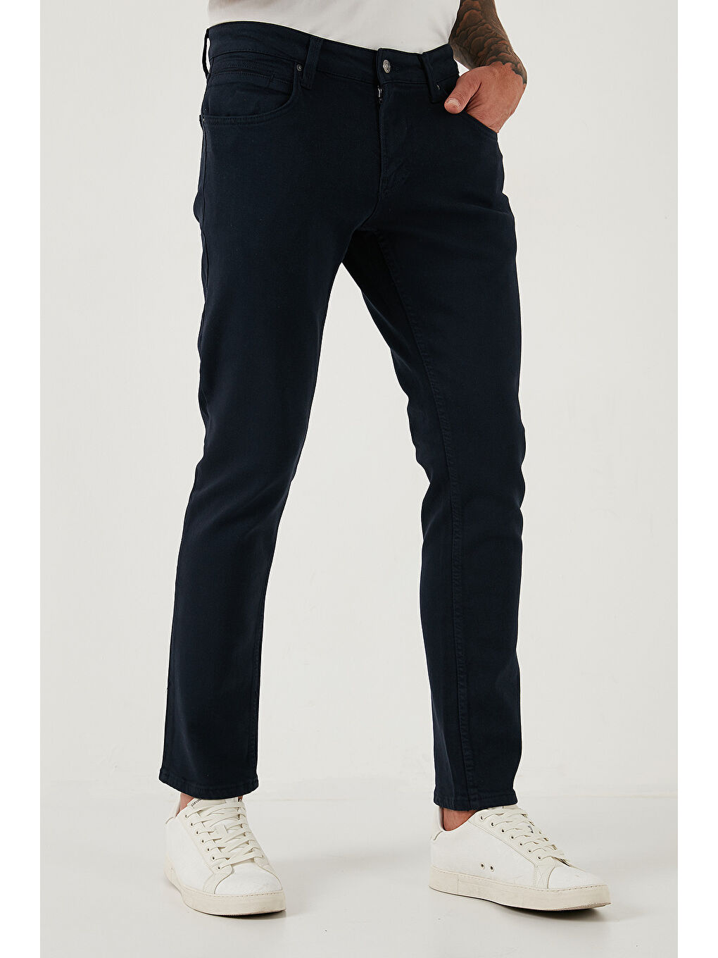 Lacivert Pamuklu Regular Fit Normal Bel Boru Paça Jeans 2211C40PARMA-3