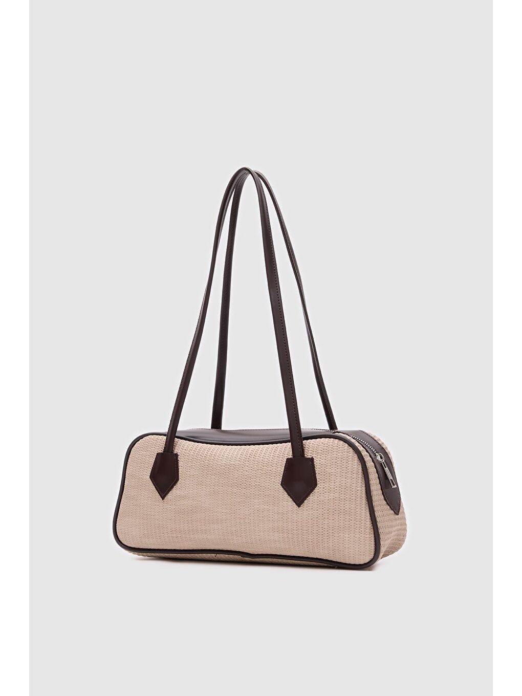 Boheme Hasır Baget Çanta Bej-3