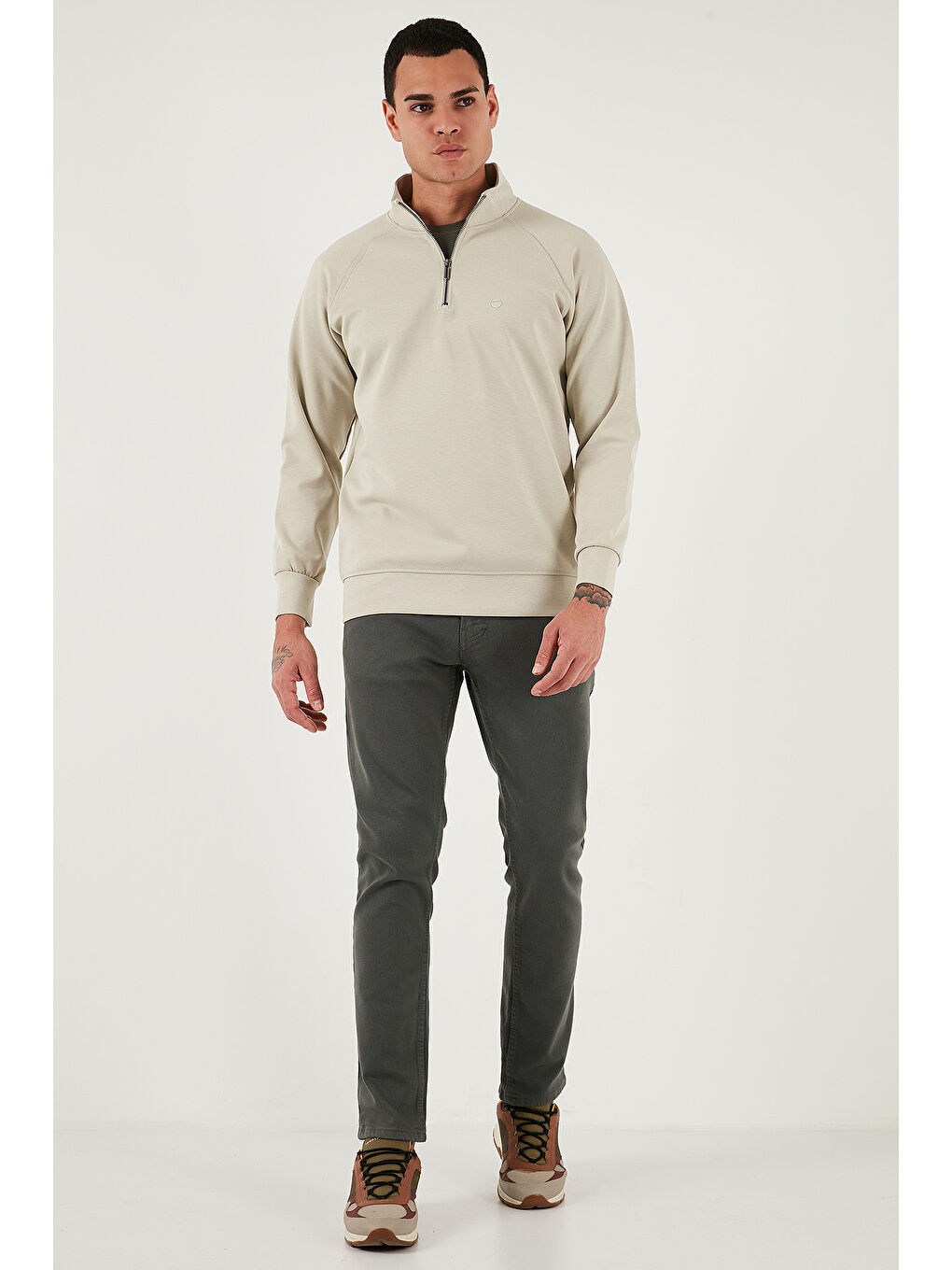 Yeşil Pamuklu Regular Fit Normal Bel Boru Paça Jeans 2211C40PARMA