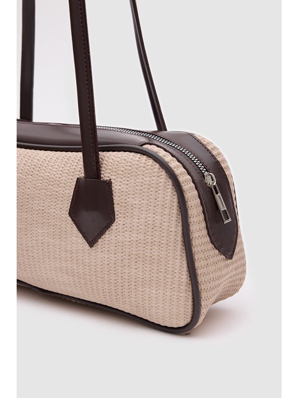 Boheme Hasır Baget Çanta Bej-5