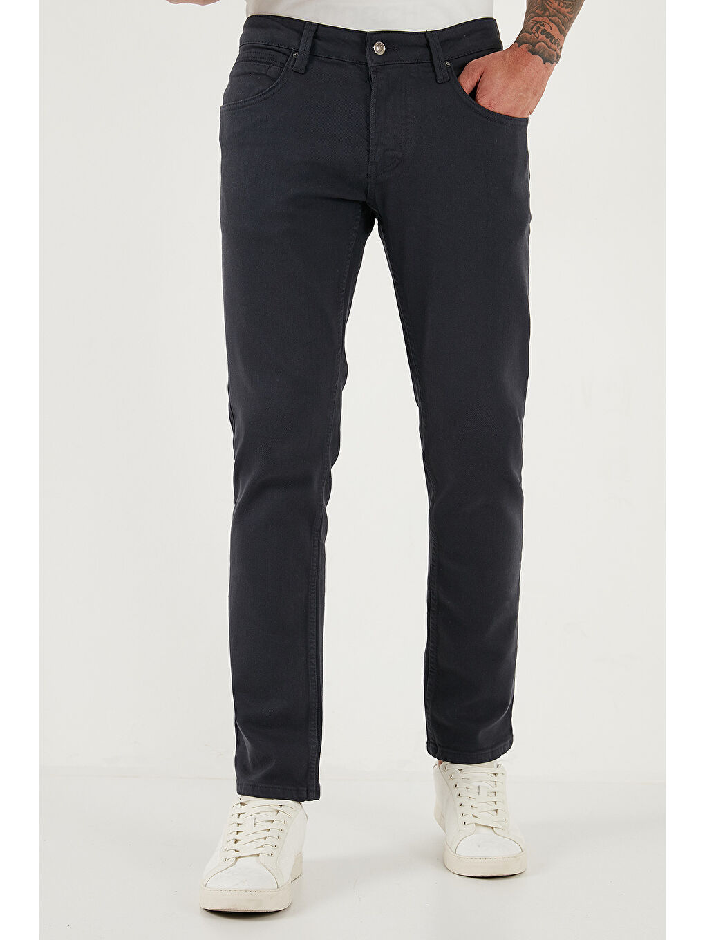 Antrasit Pamuklu Regular Fit Normal Bel Boru Paça Jeans 2211C40PARMA-1