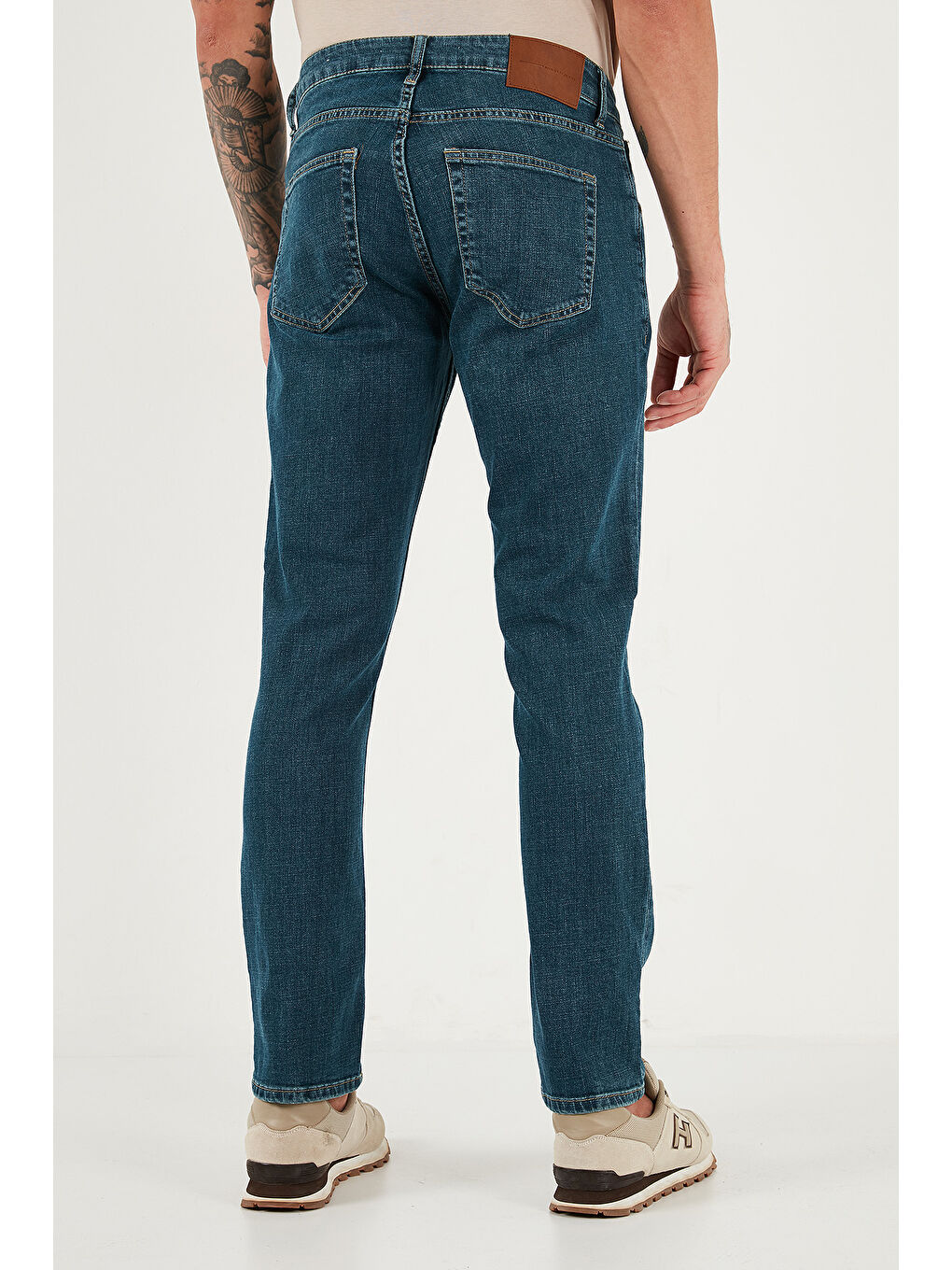 Yeşil Pamuklu Regular Fit Normal Bel Boru Paça Jeans 2203C23PARMA-6
