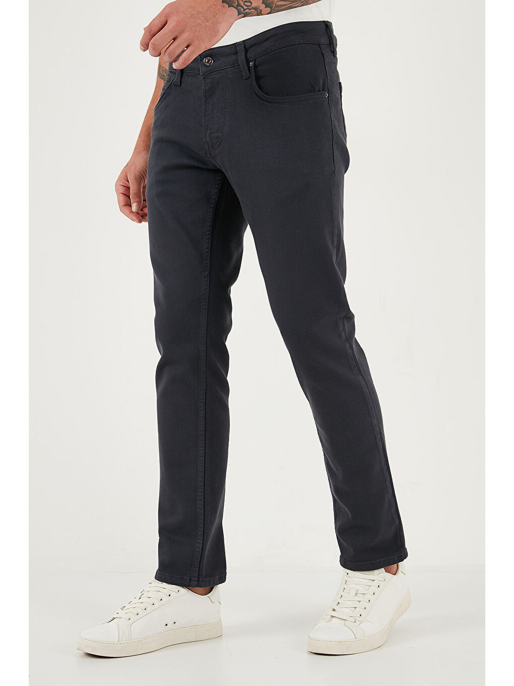 Antrasit Pamuklu Regular Fit Normal Bel Boru Paça Jeans 2211C40PARMA-3