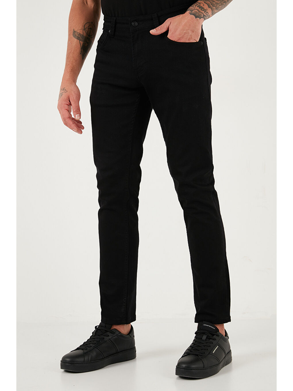 Siyah Pamuklu Regular Fit Normal Bel Boru Paça Jeans 2211C01PARMA-2