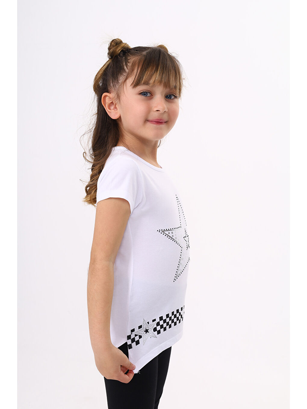 Toontoykids Beyaz Kız Çocuk T-Shirt Yıldız Baskı - 2