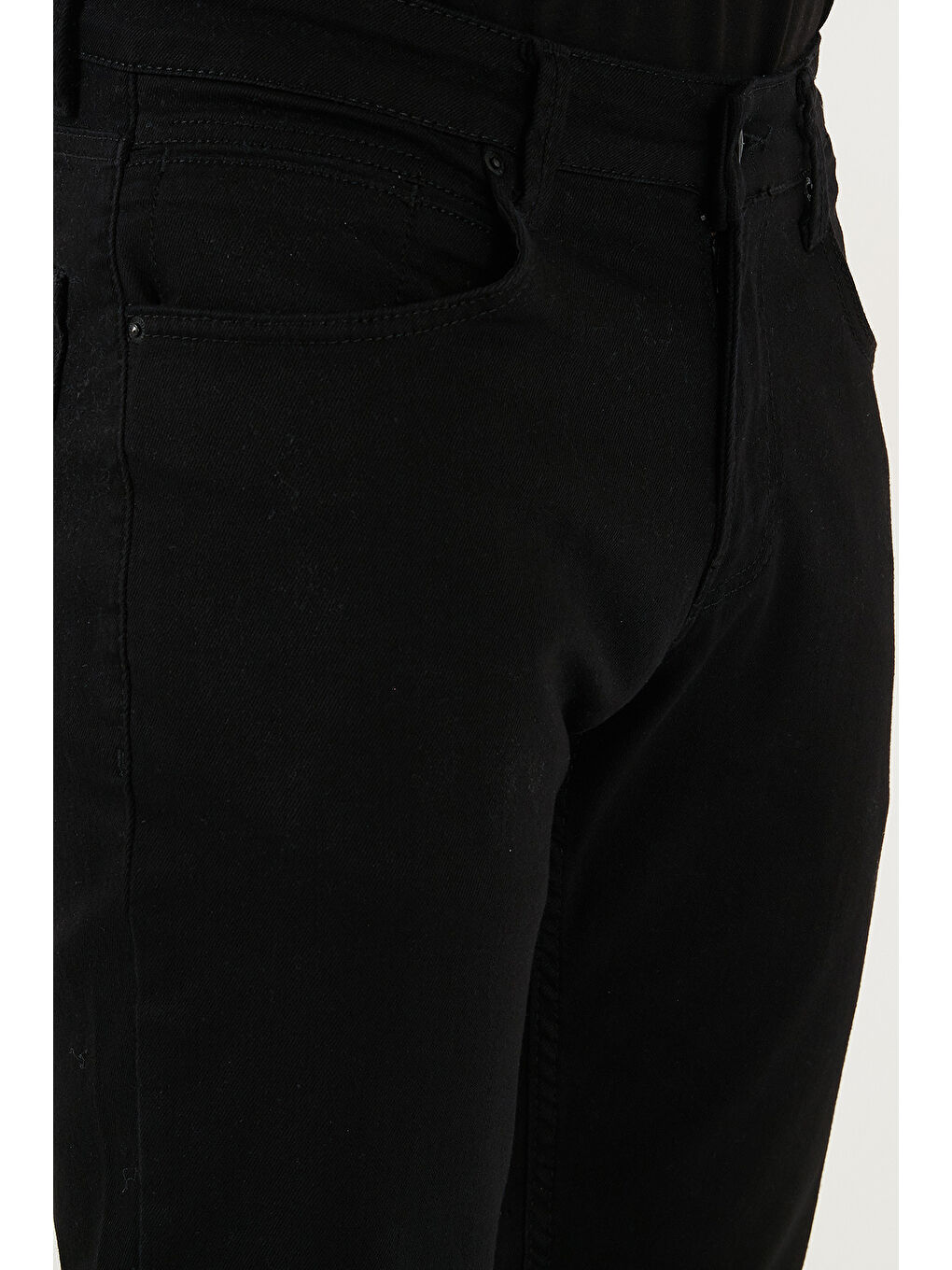 Siyah Pamuklu Regular Fit Normal Bel Boru Paça Jeans 2211C01PARMA-4
