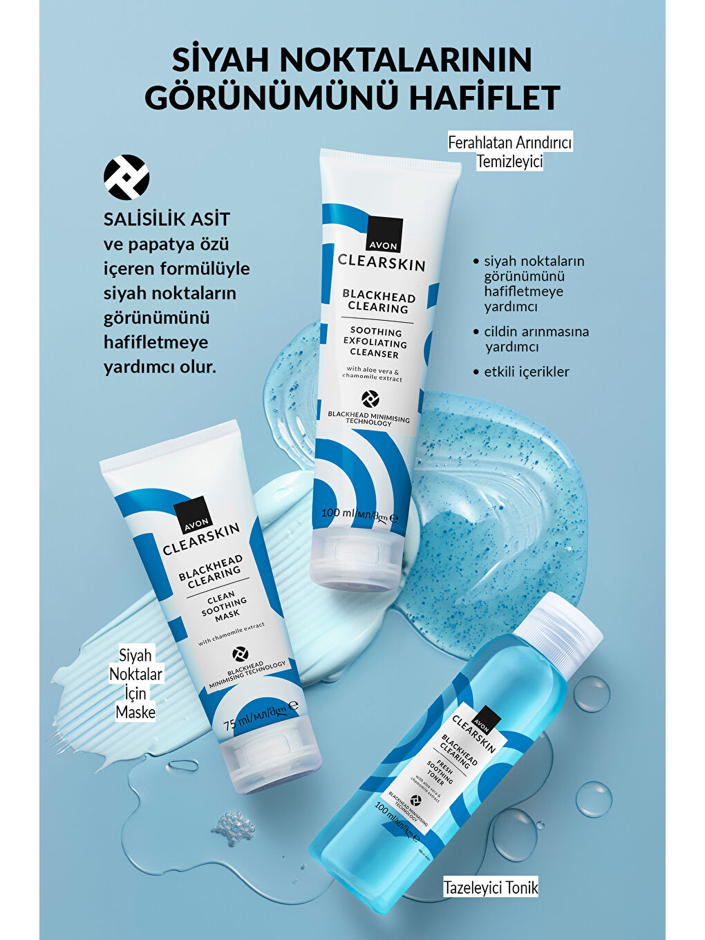 Siyah Noktaların Görünümü İçin Ferahlatan Arındırıcı Yüz Maskesi 75 Ml. Üçlü Paket-2