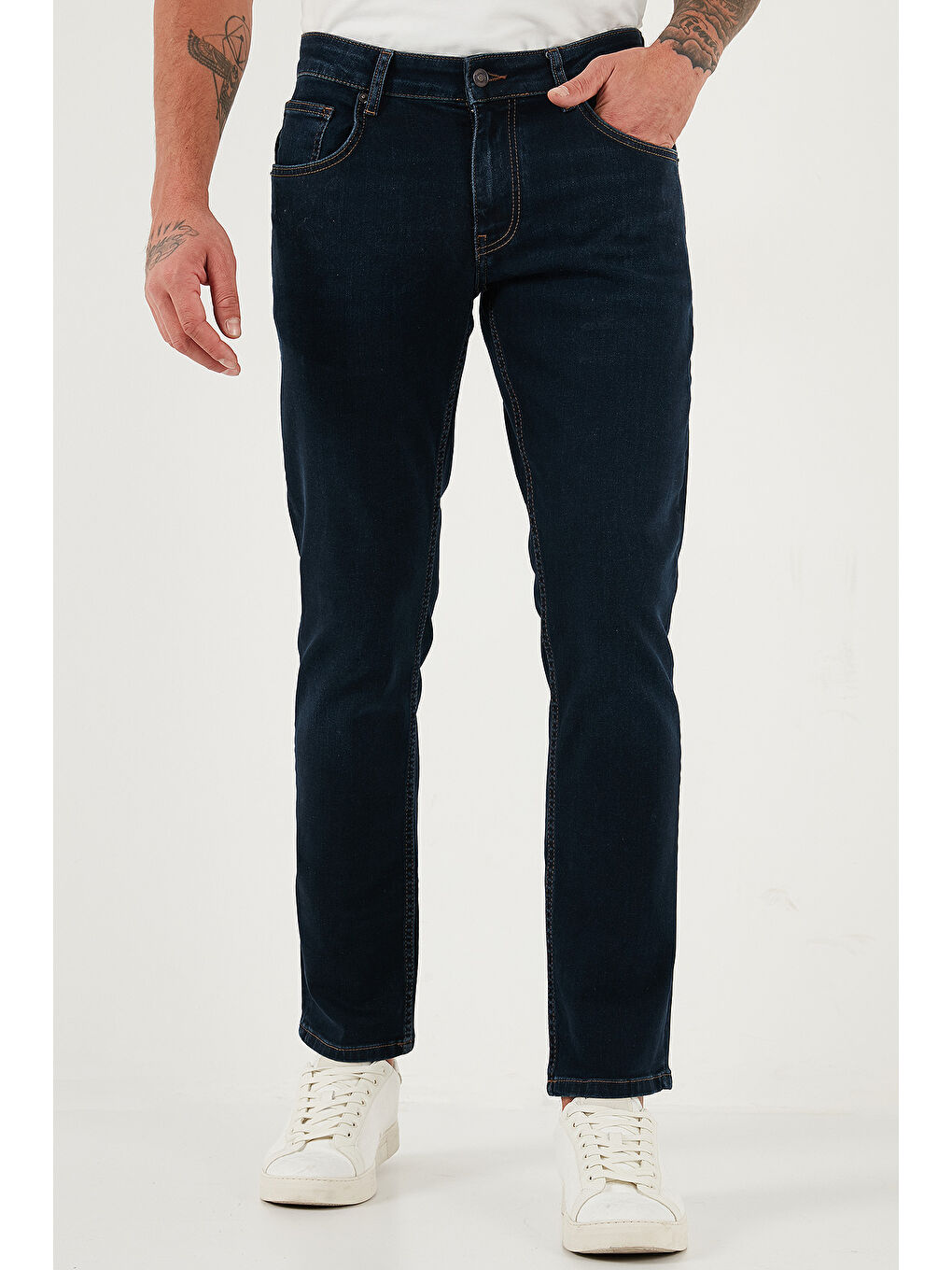 Lacivert Pamuklu Regular Fit Normal Bel Boru Paça Jeans 2203C09PARMA-1