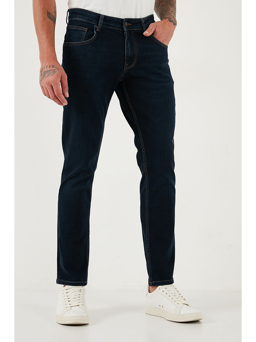 Lacivert Pamuklu Regular Fit Normal Bel Boru Paça Jeans 2203C09PARMA-3