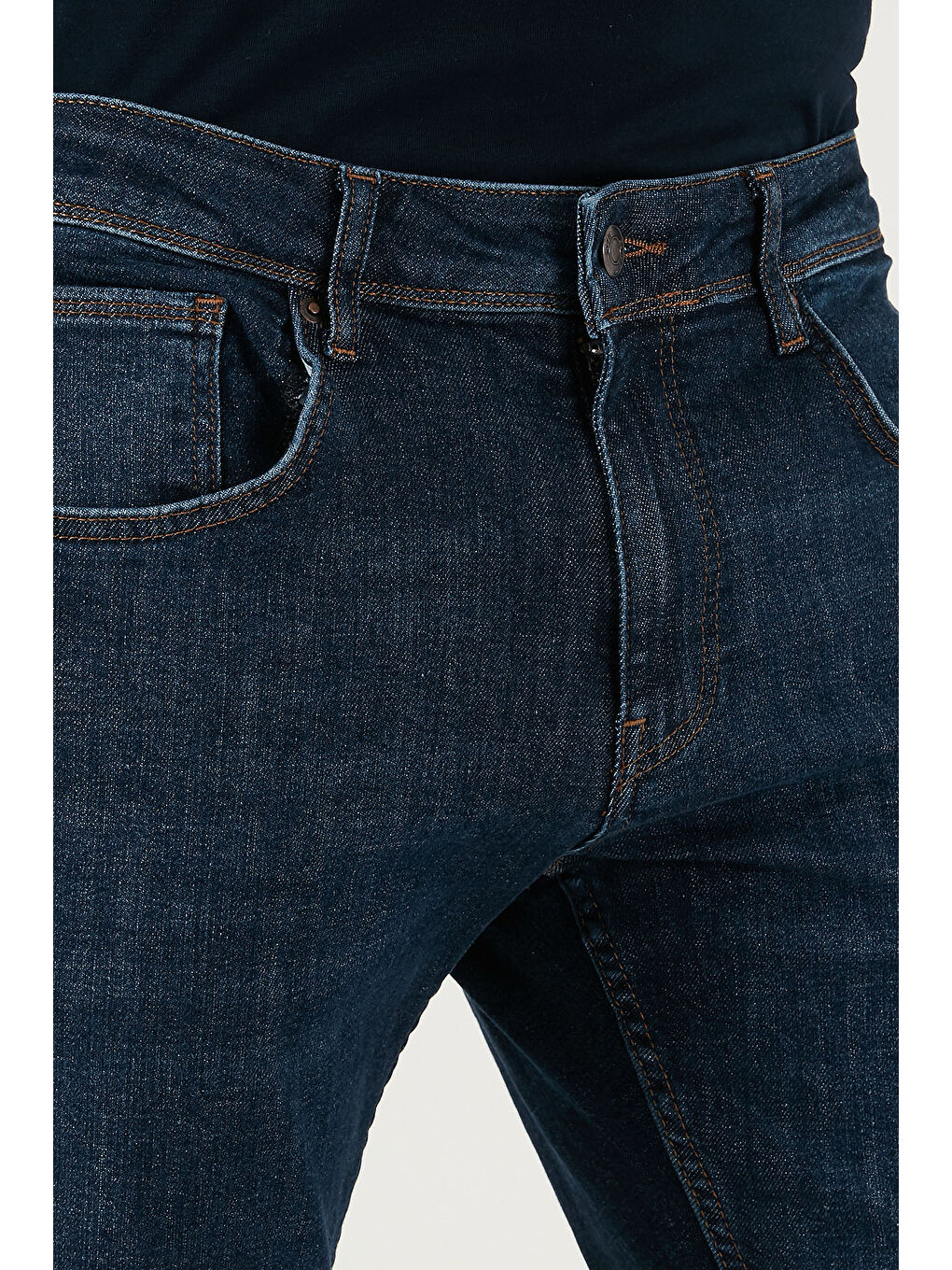 Lacivert Pamuklu Slim Fit Yüksek Bel Dar Paça Jeans 3300C41TOKYO-4