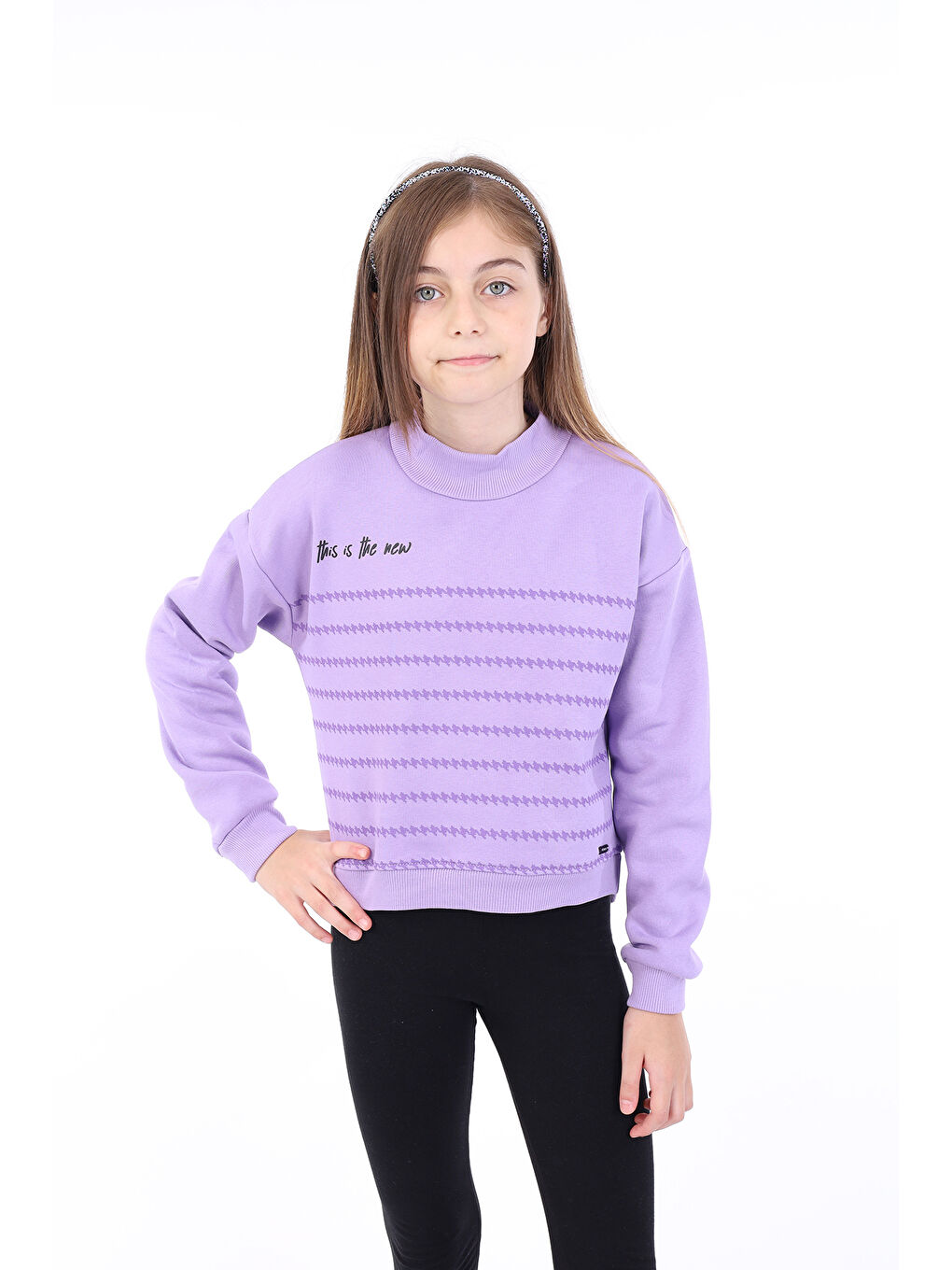 Toontoykids Lila Kız Çocuk Baskılı Sweatshirt