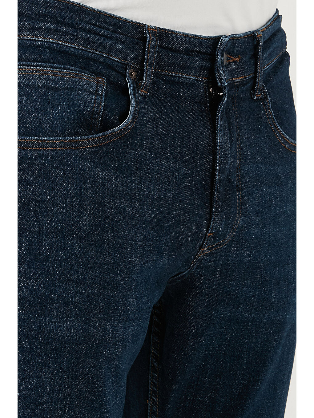 Lacivert Streç Pamuklu Comfort Fit Yüksek Bel Boru Paça Jeans 4413C41TEXAS-5