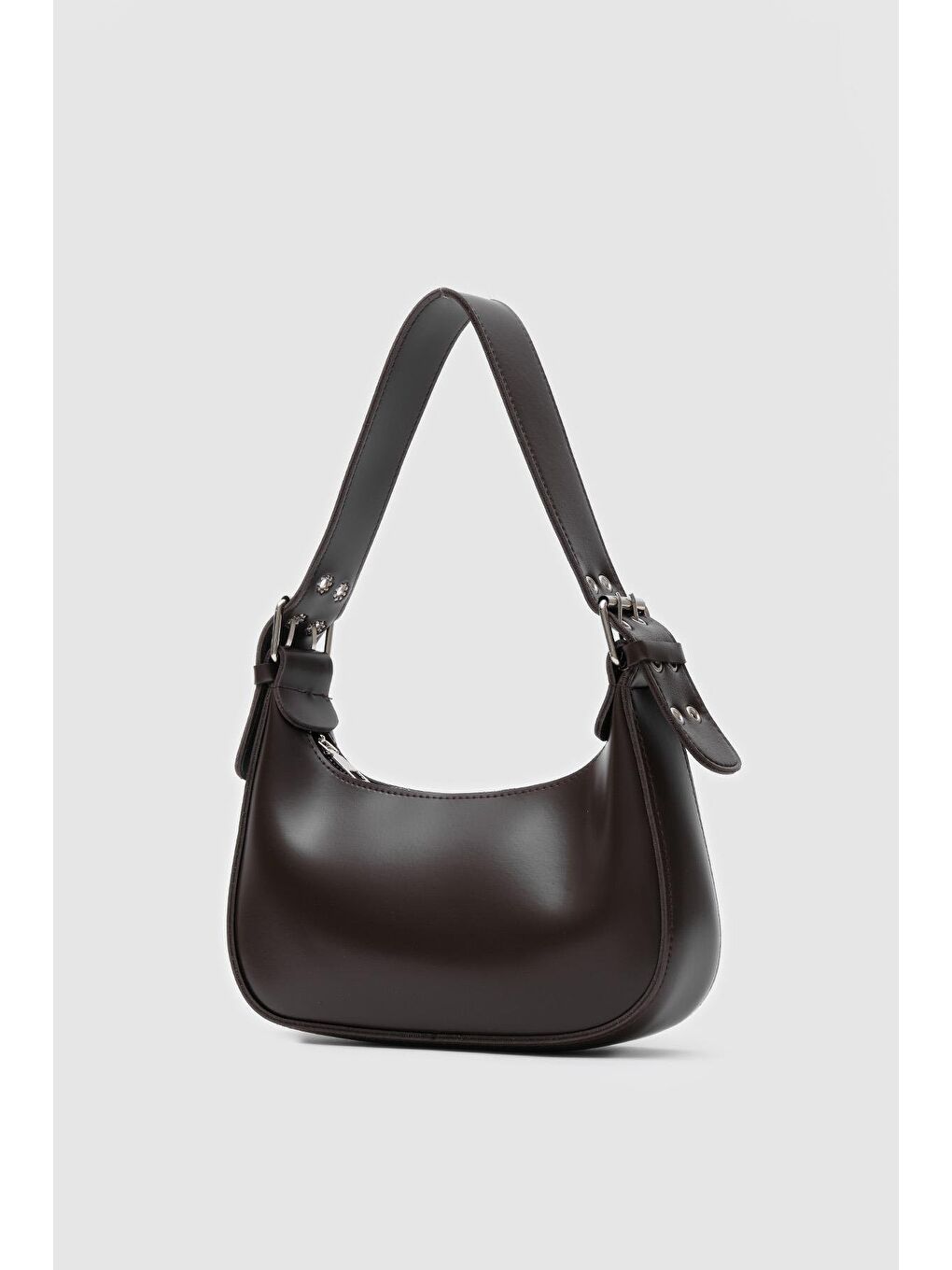 Kahverengi Muse Oval Baget Çanta Acı Kahve-1