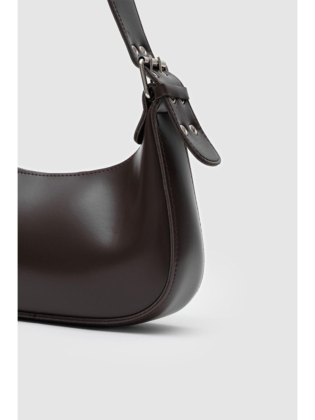 Kahverengi Muse Oval Baget Çanta Acı Kahve-2