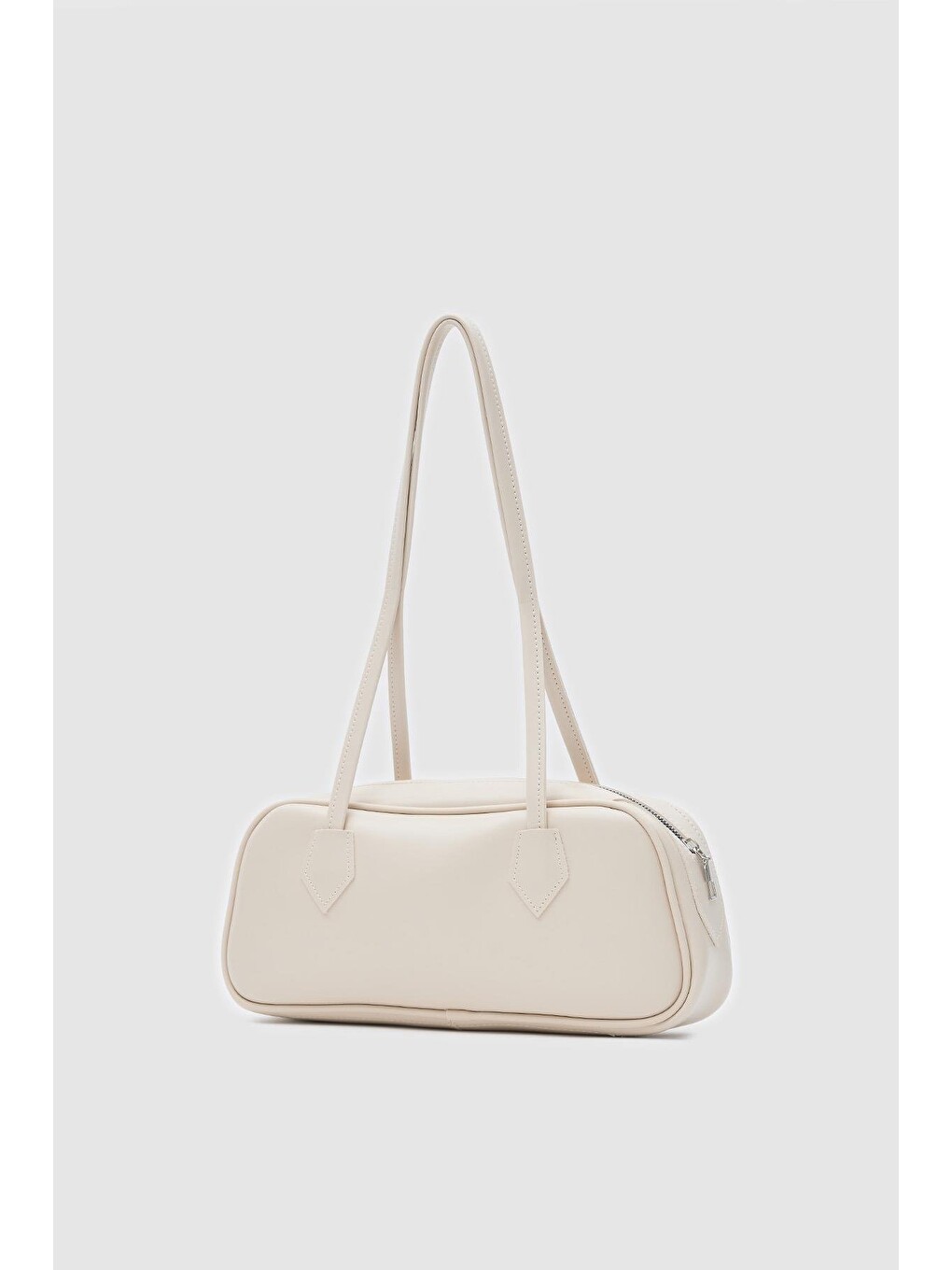 Ekru Boheme Vintage Baget Çanta Krem-1