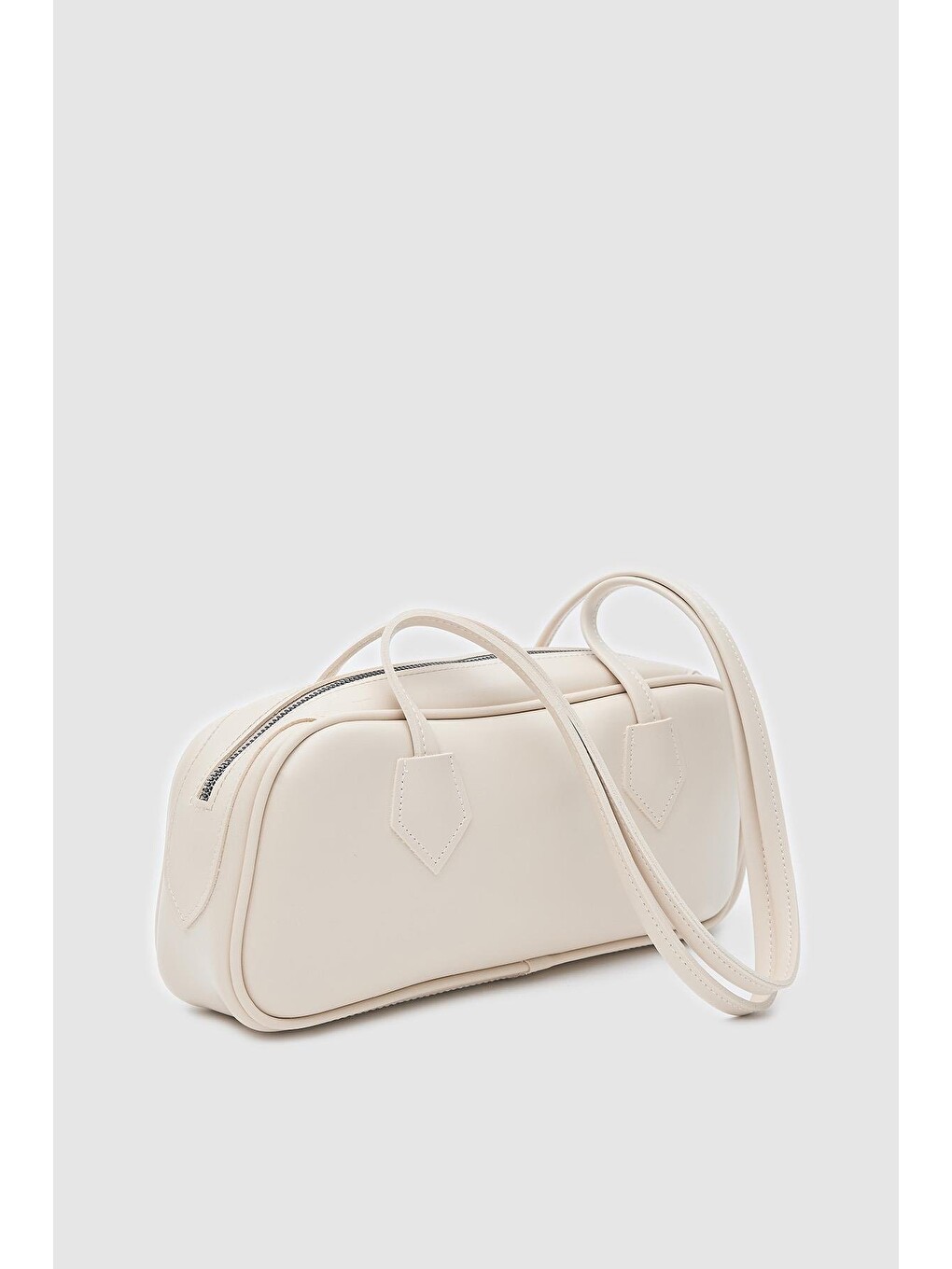 Ekru Boheme Vintage Baget Çanta Krem-2
