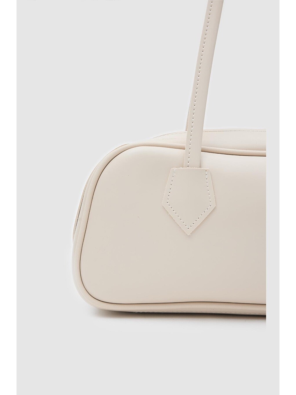 Ekru Boheme Vintage Baget Çanta Krem-4