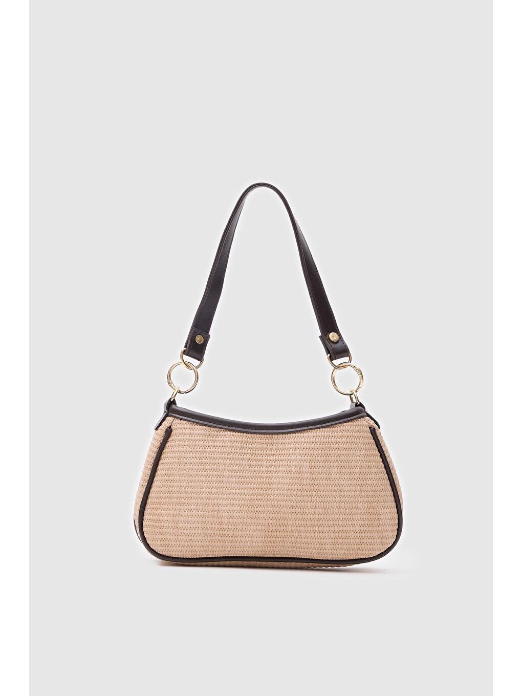 Kahverengi Farme Hasır Baget Çanta Acı Kahve