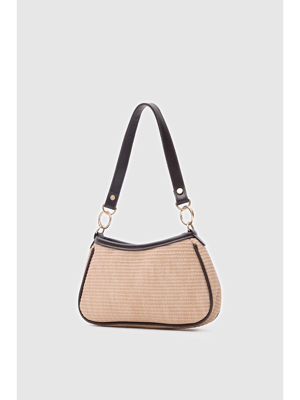 Kahverengi Farme Hasır Baget Çanta Acı Kahve-1