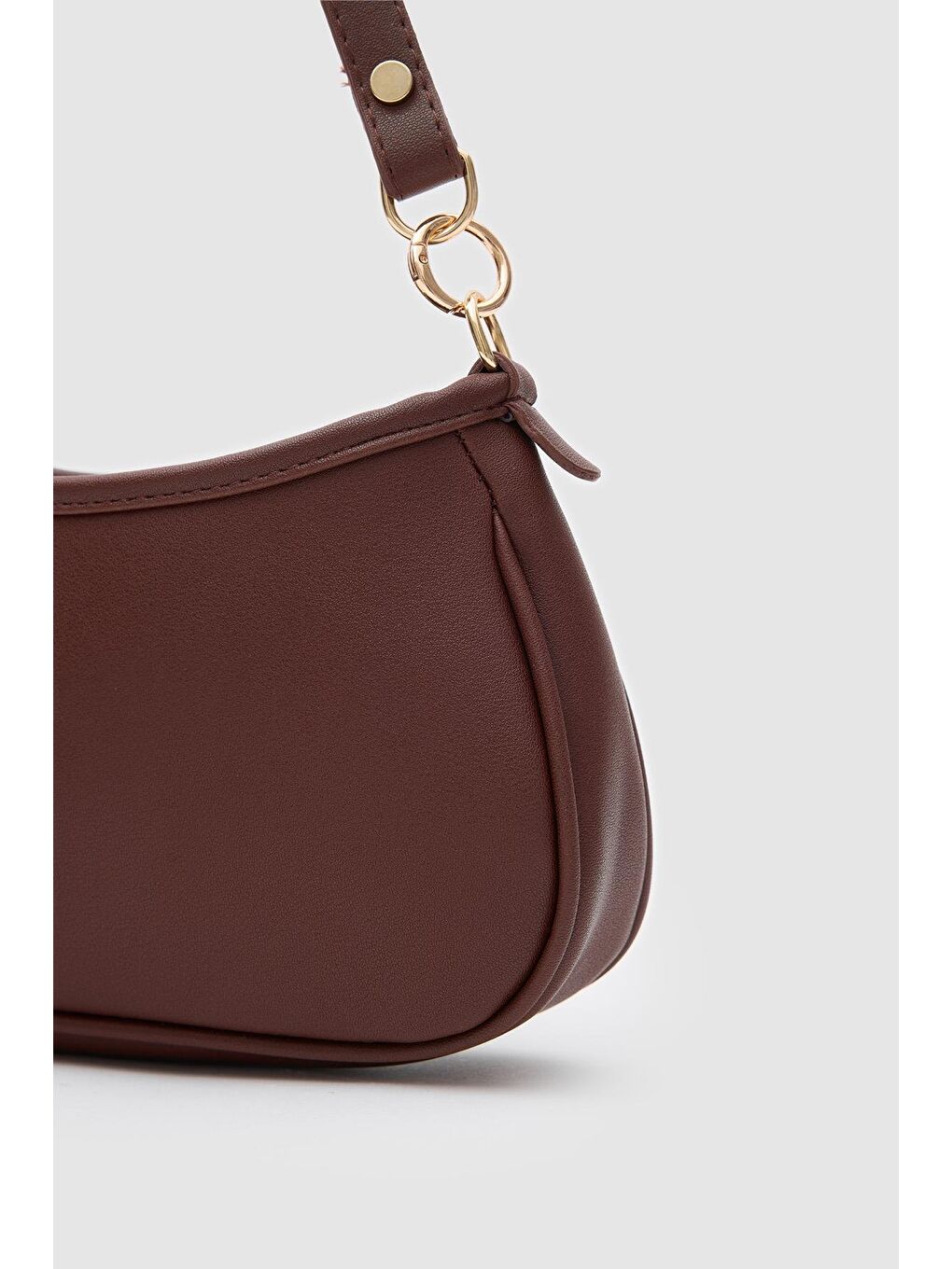 Farme Deri Baget Çanta Kahverengi-5