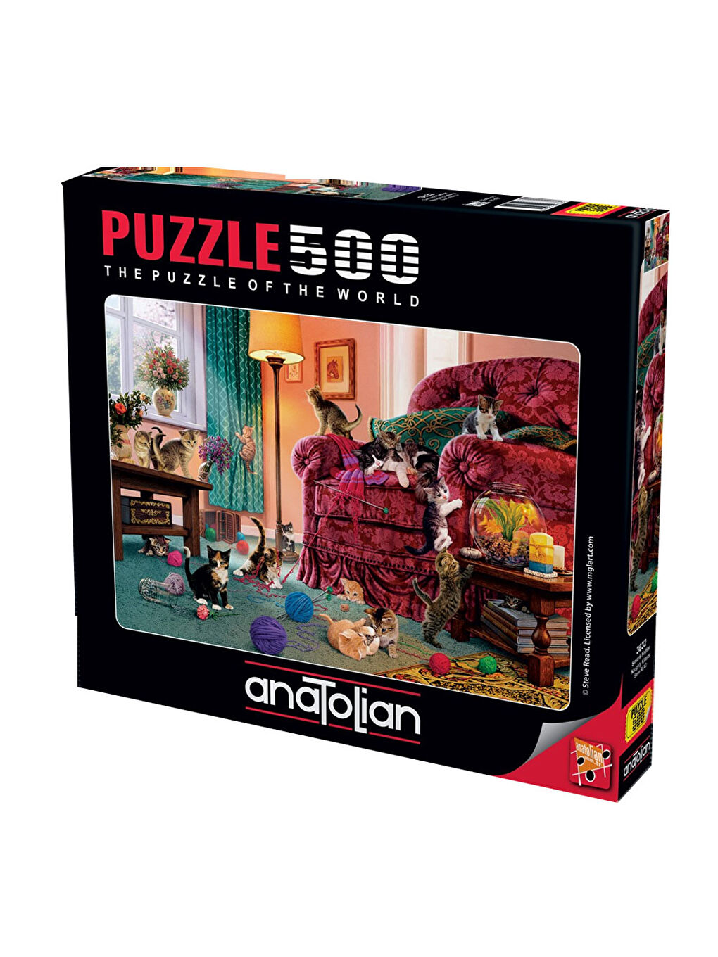 Anatolian Renksiz Puzzle 500 Parça Şımarık Kediler 3632