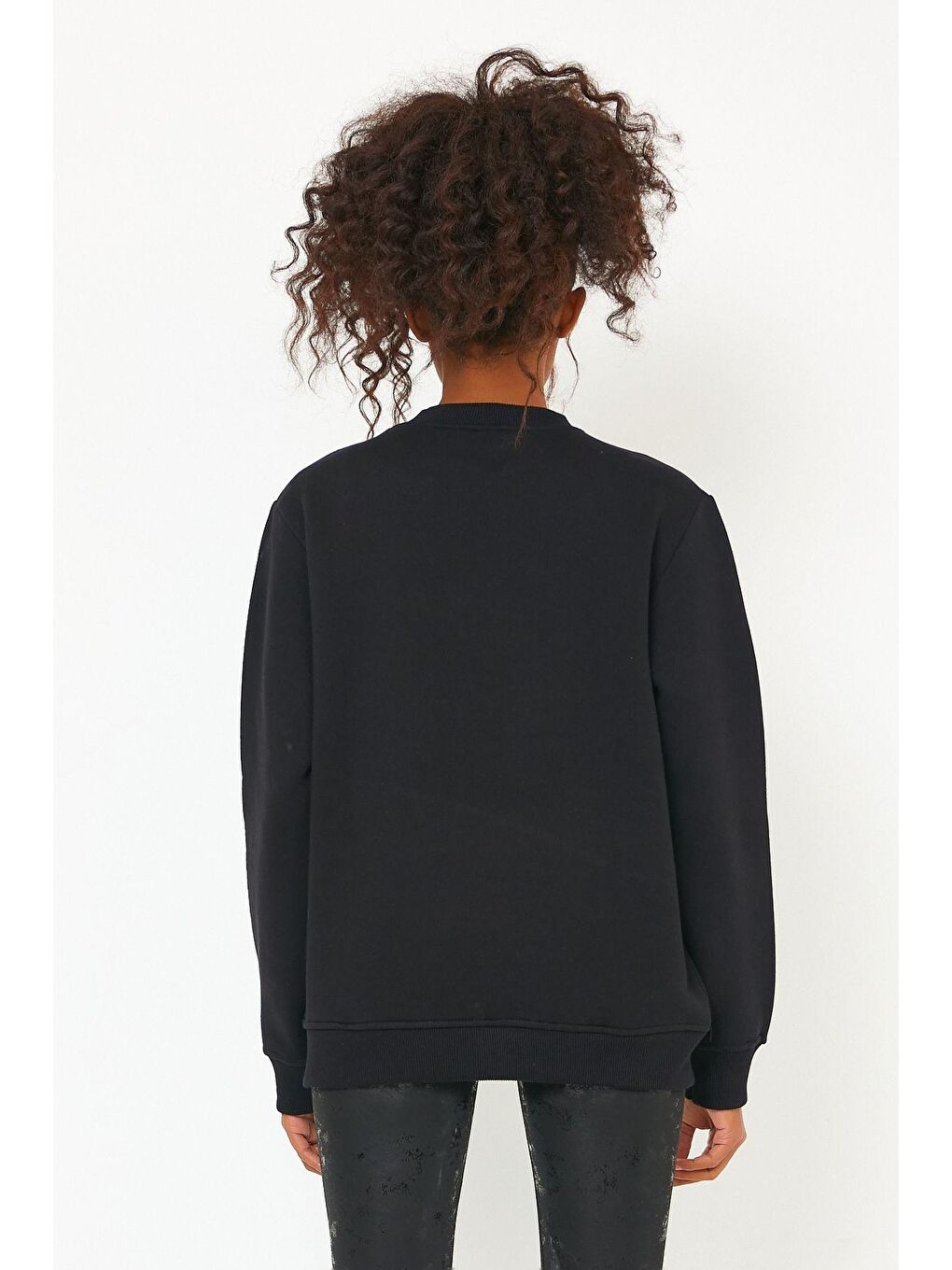 Siyah Store Kadın Sweatshirt Içi Polarlı Baskılı Oversize Outdoor Sweatshirt-1