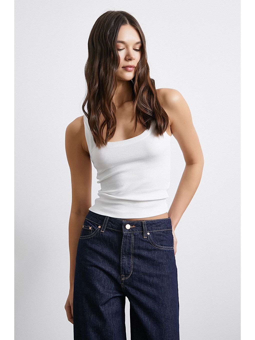 Önü Biyeli Atlet Beyaz-2