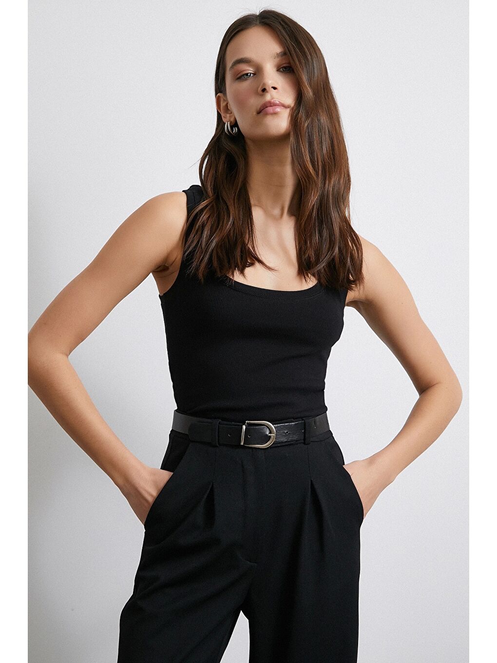 Önü Biyeli Atlet Siyah-2